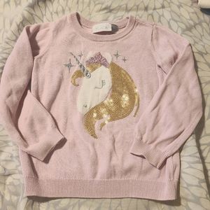 Light violet girls unicorn sweater. #124